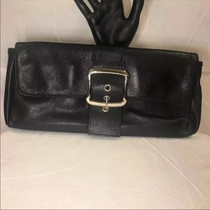 Black 100% Leather Clutch